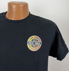 Mr Zogs Sex Wax Shirt Mens Medium Surfer T-shirt Surf Skate Beach Black Tee