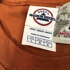 Mossy Oak Camo Design Burnt Orange T-Shirt Size L 3D Logo Spellout NWT Fall