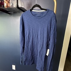 Banana Republic Vintage Tee Men’s Blue Solid Long Sleeve Crew Neck T-Shirt L