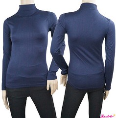 SOFT SEAMLESS STRETCH LONG SLEEVE SHIRT TURTLENECK MOCK HIGH NECK TOP SLIM FIT