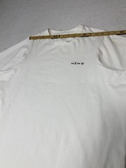 Oversized T Shirt Mens XL White Media Buttons Logo Streetwear Embroidered Crew