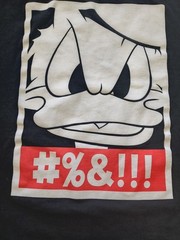 Disney Angry Swearing Cursing Donald Duck Graphic T Shirt Large