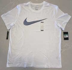 Nike Mens Dri-Fit Training T-Shirt ~ White & Grey ~ Choose Size S, M, L, XL