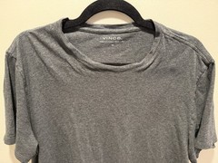 Vince Mens M 100% Pima Cotton Crewneck T-Shirt Heather Charcoal Gray Tee SS