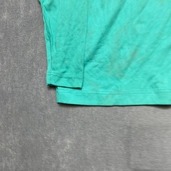 Vintage Rush Fashion Shirt Men Small Green Cotton Ribbed Collar Embroidered Logo