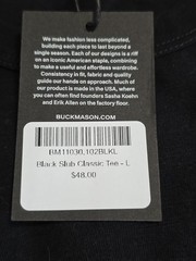 NEW Buck Mason Black Slub Modern Classic Essential Short Sleeve Tshirt Large
