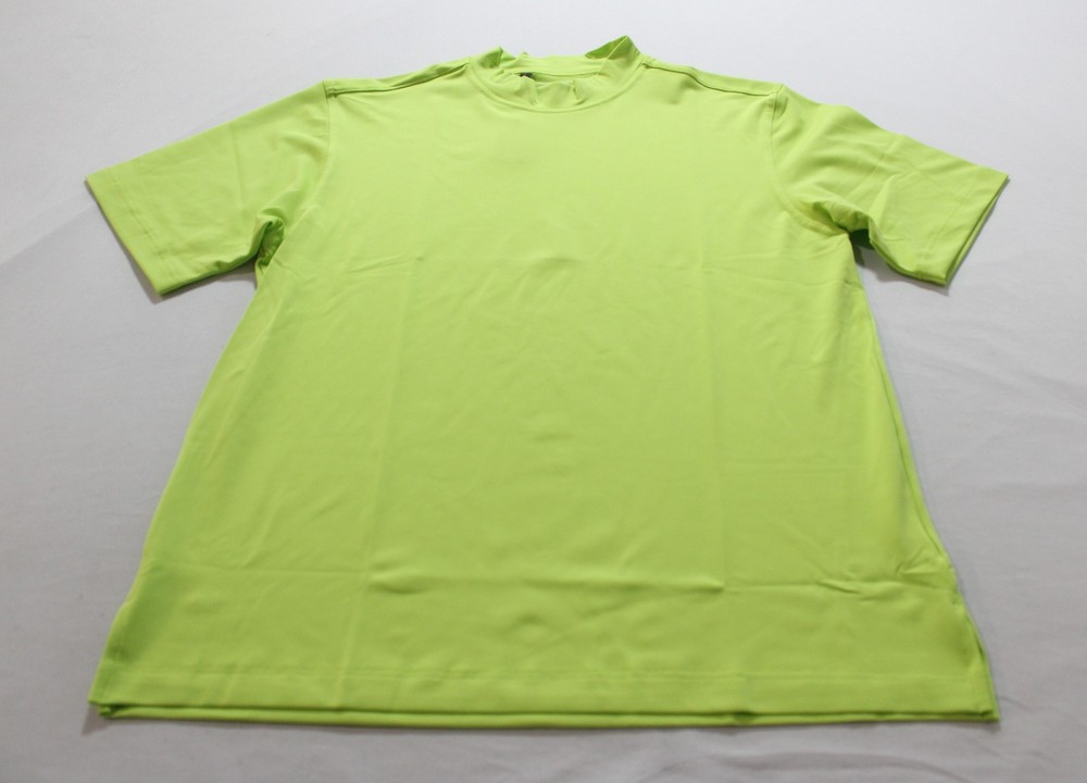 Monterey Club Men’s Solid Dry Swing Mock Shirt CN6 Apple Green Large NWT