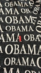 Supreme Obama tee black white all-over print cotton T-shirt sz L men rare street