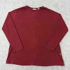 Covington Long Sleeve Pullover Ribbed Knit V-Neck Shirt Fits Men’s Sz Large Red