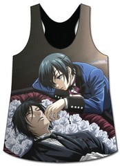 Black Butler Sebastian and Ciel Black Junior’s Tank Top Licensed NEW