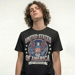 United States Of America 250th Anniversary Eagle Crest Vintage T-Shirt