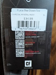 New Unisex Crossfit XL Pukie The Clown Tee – Charcoal Mineral Wash Male Female