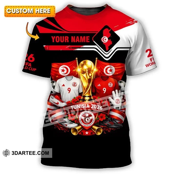 Unisex Shirt – Custom Tunisia World Cup 2026 3D Shirt P281