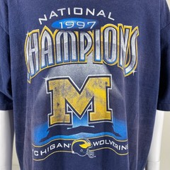Vintage 1997 National Champions Michigan Wolverines Single Stitch T-shirt