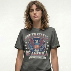 United States Of America 250th Anniversary Eagle Crest Vintage T-Shirt