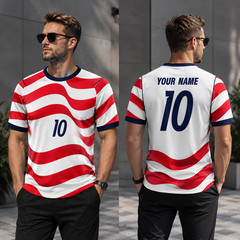 Personalized USA Soccer Jersey Custom Name Number Football Shirt Unisex S-5XL