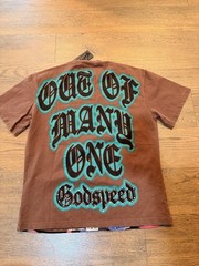 Godspeed Men’s S Brown Multicolor Graphic Print Crew Neck Short Sleeve T-Shirt