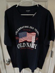 2026 Men’s OLD NAVY USA American Flag 4th of July T Shirt Size XL NAVY BLUE