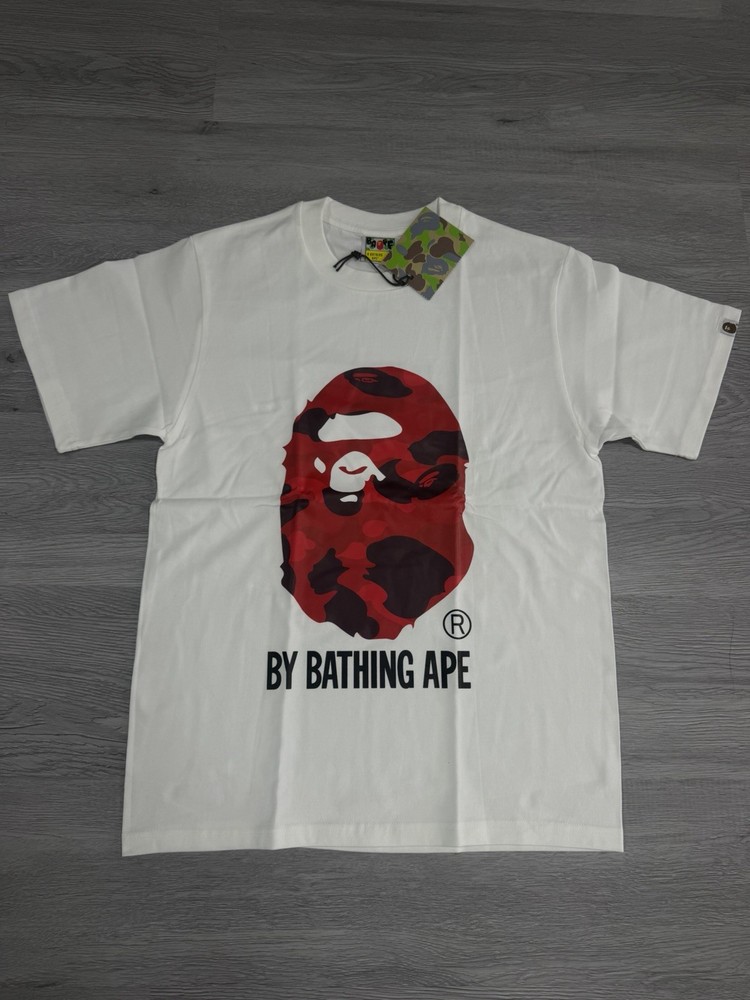 Bape White/Red Camo Size Large T-Shirt Big Ape Head | A Bathing Ape