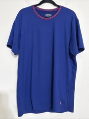 POLO RALPH LAUREN men t shirt large BLUE CASUAL BEACH OFFICE PULL ON CREW NECK