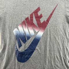 Nike Tee Athletic Cut Men Size L Solid Gray Sparkling Logo Crew-Neck T-Shirt