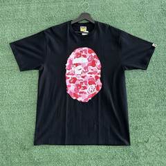A Bathing Ape BAPE Men’s Black Graphic Logo T-Shirt Short Sleeve Crew 2XL
