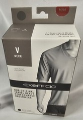 Exofficio Give-n-go Travel V-Neck T-Shirt M Gray Breathable Quick Dry, Wicking