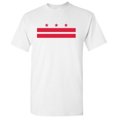 District of Columbia US City Flag Basic Cotton T-Shirt – White