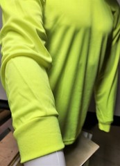 Yellow Long Sleeve Safety Shirt With Hoodie, Quick Dry Polyester Birdeye mesh
