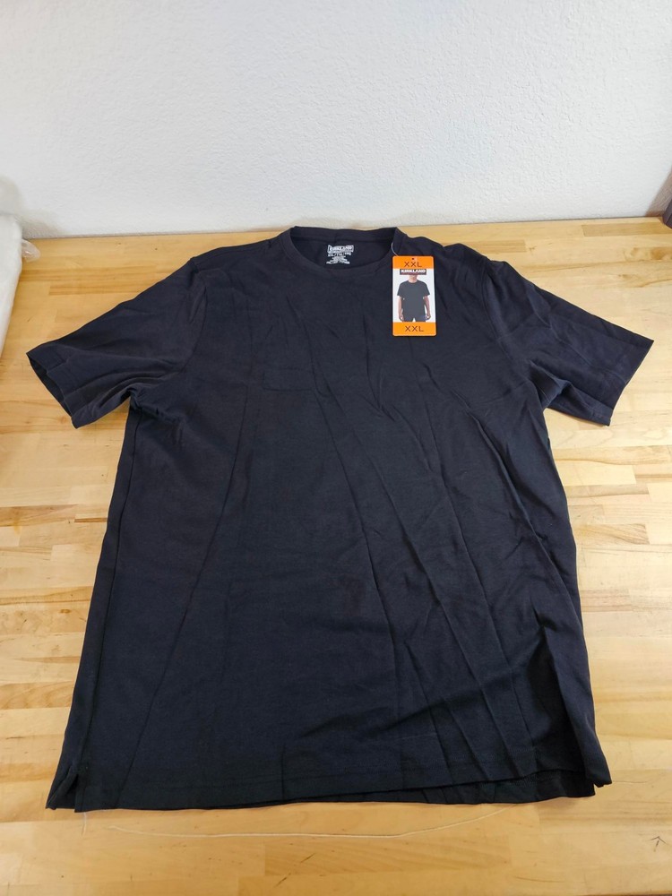 XXL / 2XL – BLACK – Kirkland Signature Men’s 100% Pima Cotton T-Shirt Tee