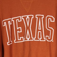 Pressbox Texas Longhorns Thermal Shirt Men’s Large Burnt Orange Waffle Knit