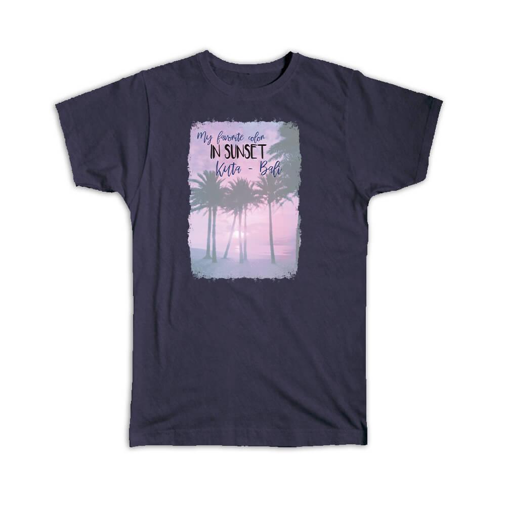 Gift T-Shirt : Kuta Bali Indonesia Sunset Palm Trees