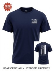 USAF US Air Force Navy Blue Double Sided T-Shirt – by MV Sport – Size XL – NWT