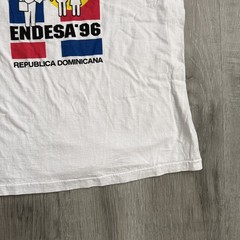 Vintage Sandria ENDESA 96 Shirt Mens Medium White Dominican Republic 90s Tee