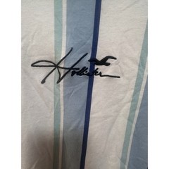 Hollister Mens Blue White Vertical Stripe Embroidered Logo Cotton T-Shirt L