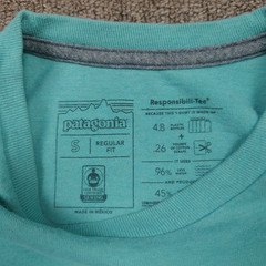 PATAGONIA Pocket Shirt Men S Blue Mountain Range Graphic Logo Outdoors Hiking
