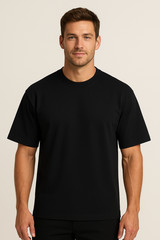 Men’s Tall T-shirts Short Sleeve Plain Blank Cotton Heavy Weight Big Size Crew