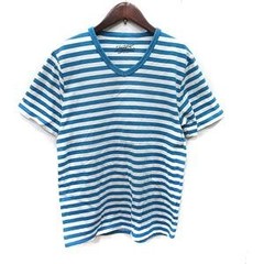 Journal Standard Tshirt Cut and Sew Border Short Sleeve L Blue White /YI Men’s
