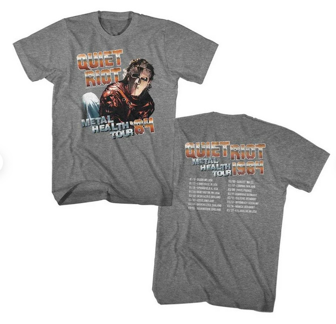 Quiet Riot Metal Health Tour Heather Adult T-Shirt
