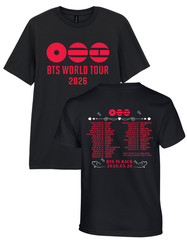 KPOP Premium Printed T-Shirt BTS Tour Front & Back 5 Styles Black Kid Adult Teen