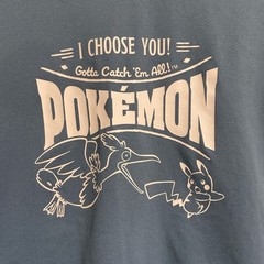 Pokemon Pikachu Farfetch’d T-Shirt Gray Size L Short Sleeve Graphic Tee
