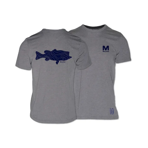 Mustad BASS Fishing Short Sleeve Shirt Grey, HGT04 CHOOSE SIZE | B8