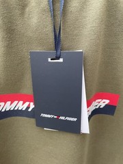 Tommy Hilfiger Box Tape T Shirt Small Khaki Brand New Active Designer Athleisure