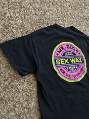 MR. ZOGS SEX WAX SURFER SURFBOARD SHIRT BLACK NEON DOUBLE SIDED Mullet Medium
