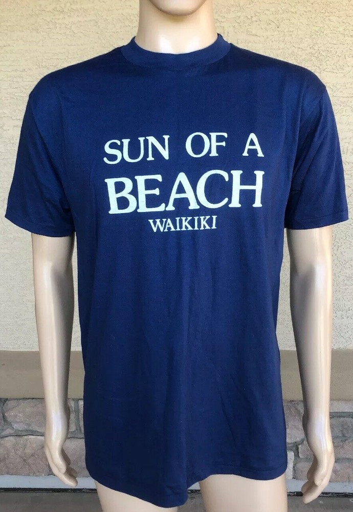 Vintage 70s 80s Sun Of A Beach Waikiki Shirt Hanes 50/50 USA Made Single Stitch