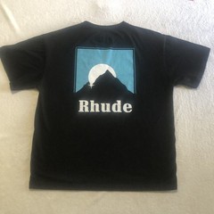 RARE Rhude Moonlight Logo Black Tee Size XL Skater Street Designer Box Logo