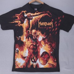 Vintage Manowar Hell On Stage Shirt Mens XL REPRINT AOP All Over Print Band 90s
