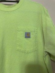 Carhartt Hi-Vis Short Sleeve Pocket T-shirt Men L Loose Fit Neon Yellow