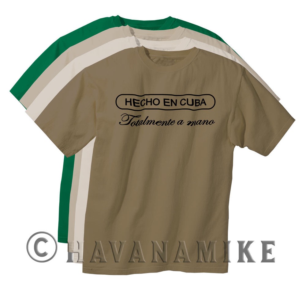 New HECHO EN CUBA Cuban Cigar Box BRAND Cuba Logo SS T-Shirt 100% Cotton