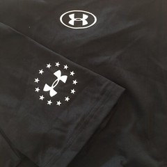 Under Armour Freedom USA Flag T-Shirt Black UA Big logo star stripes 1333352
